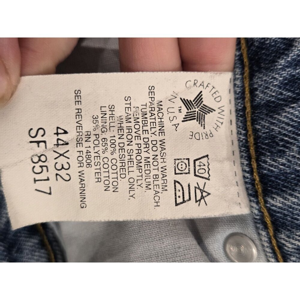 Vtg Carhartt Mens Flannel Lined Jeans Pants Denim Sz 44x24 Union Made USA - Picture 9 of 14